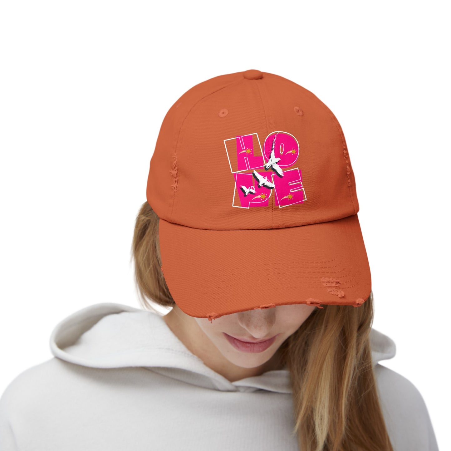 Unisex Distressed Cap, Love Hope Cap