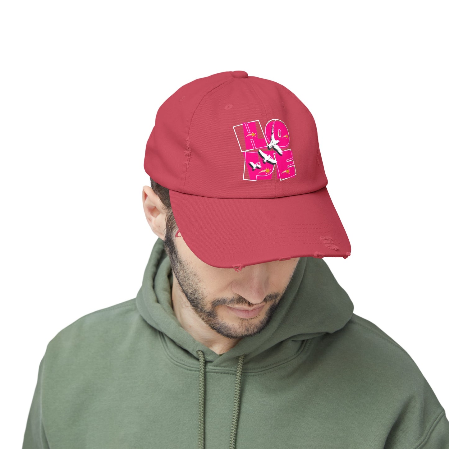 Unisex Distressed Cap, Love Hope Cap