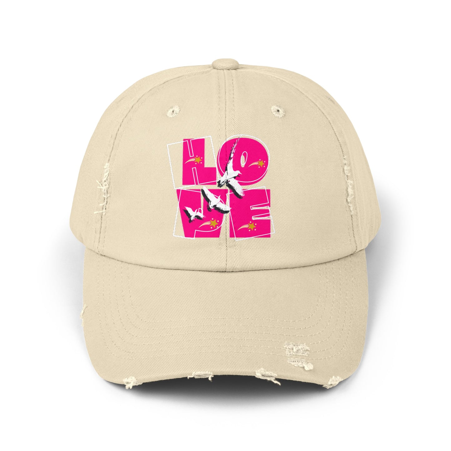 Unisex Distressed Cap, Love Hope Cap
