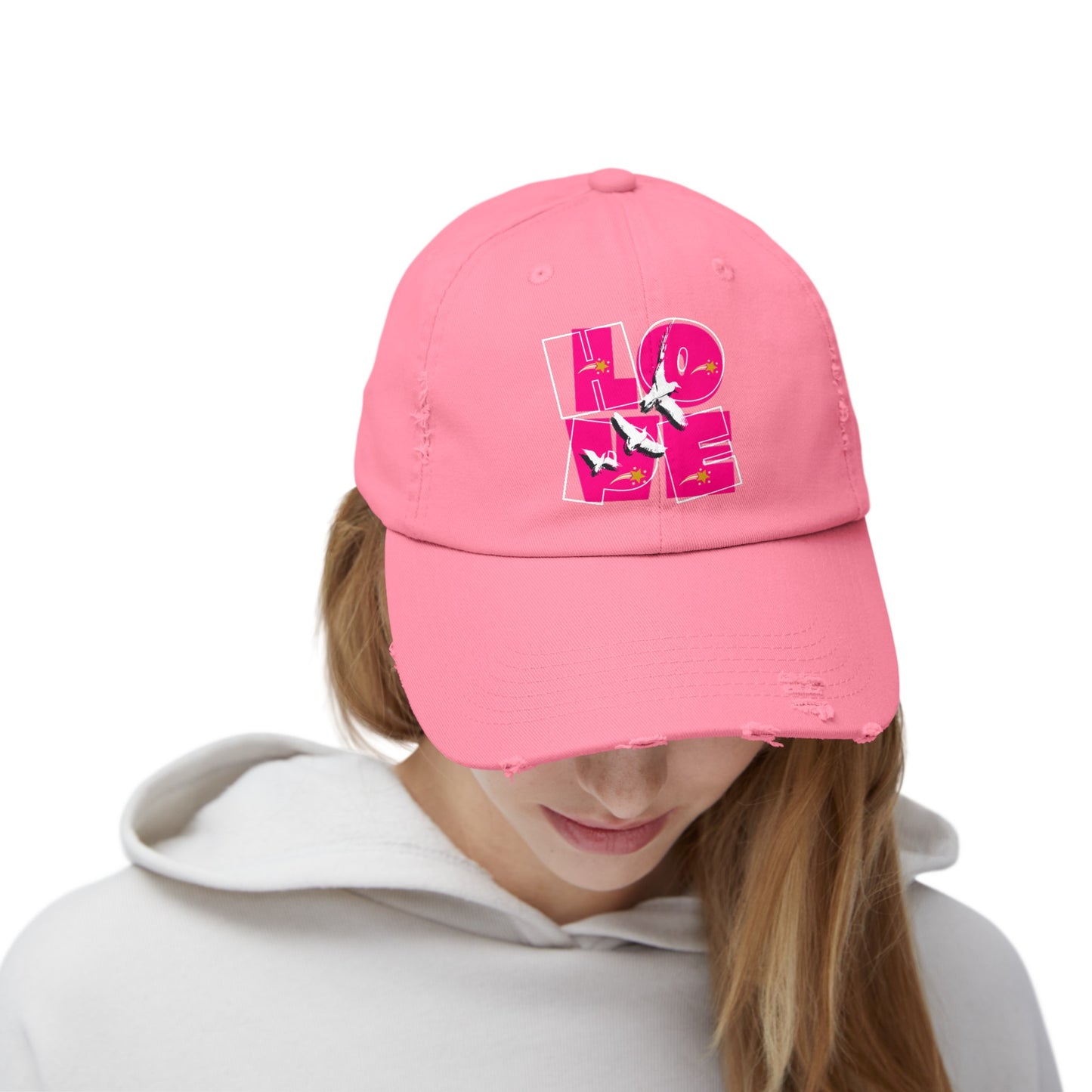 Unisex Distressed Cap, Love Hope Cap