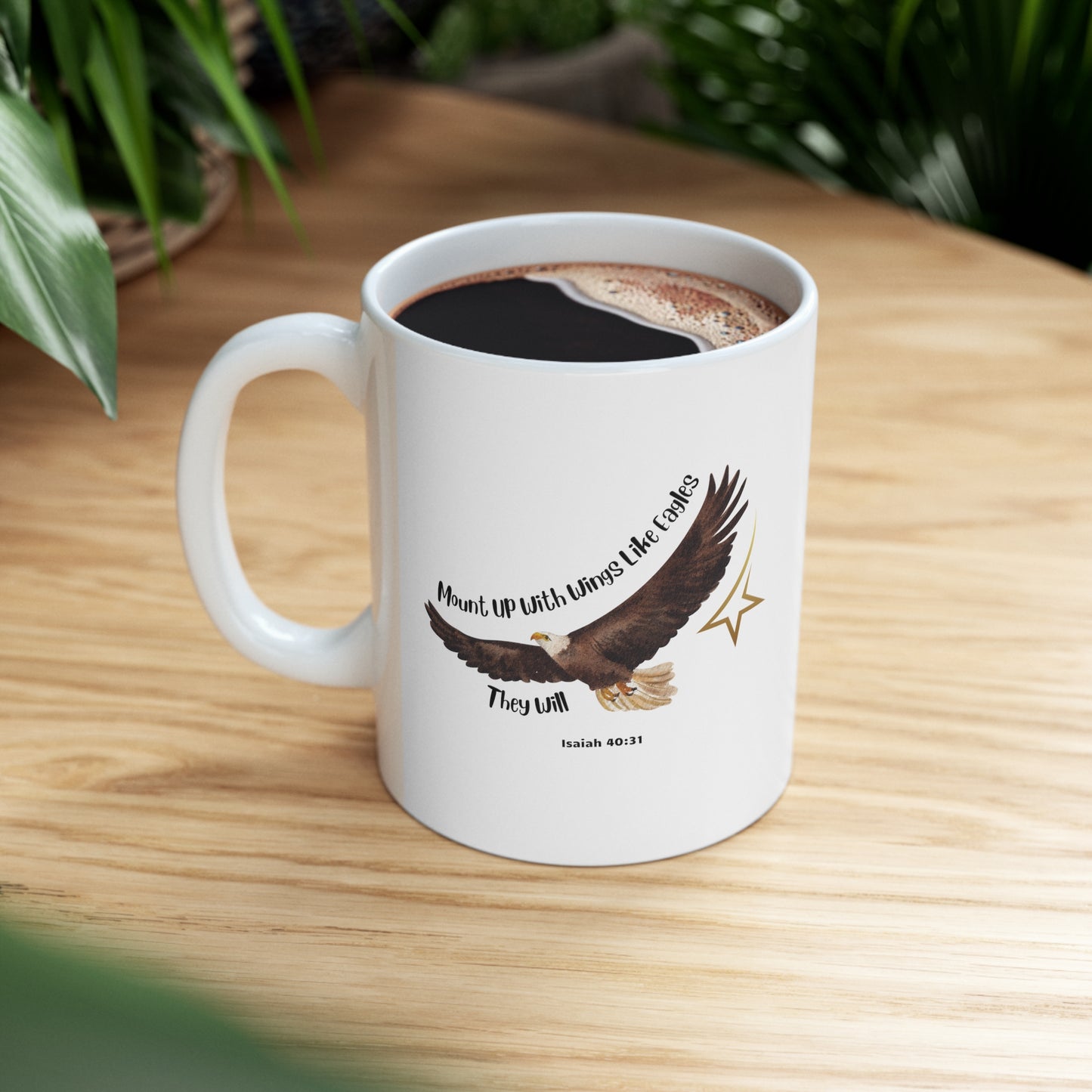 Ceramic Coffee or Tea Mug, Mount Up With Wings Like Eagle Mug