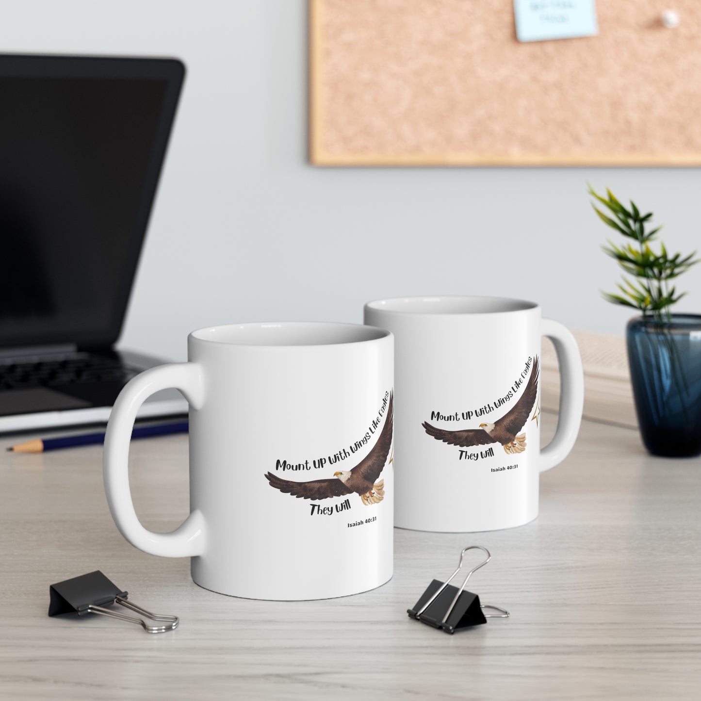 Ceramic Coffee or Tea Mug, Mount Up With Wings Like Eagle Mug