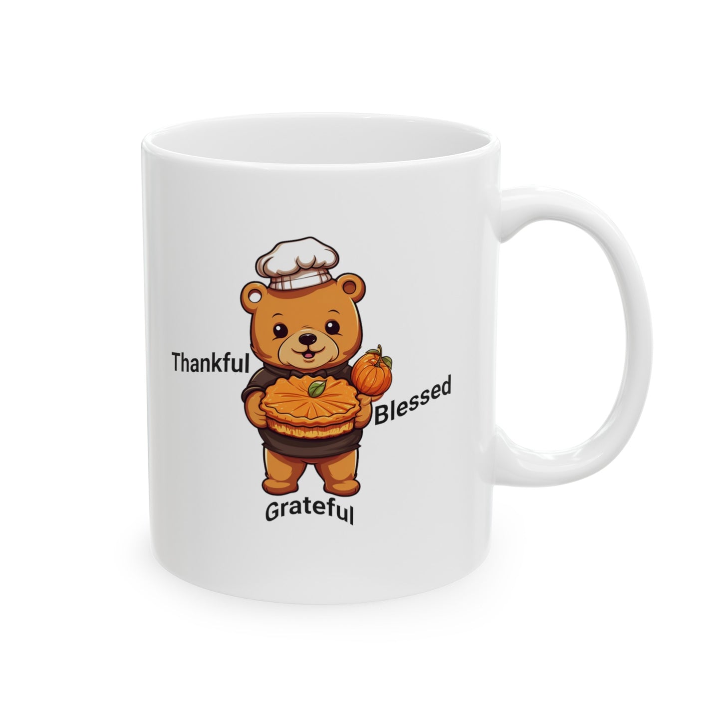 Ceramic Coffee or Tea Mug, Thankful, Grateful, Blessed Mug