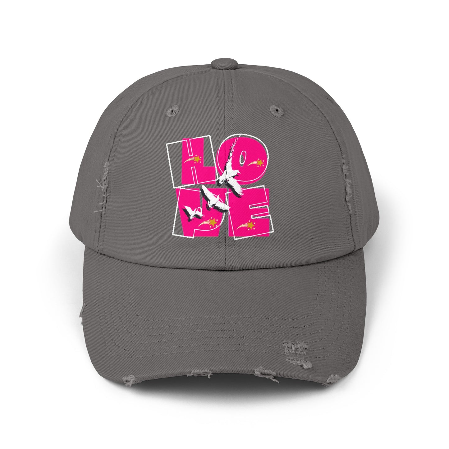 Unisex Distressed Cap, Love Hope Cap