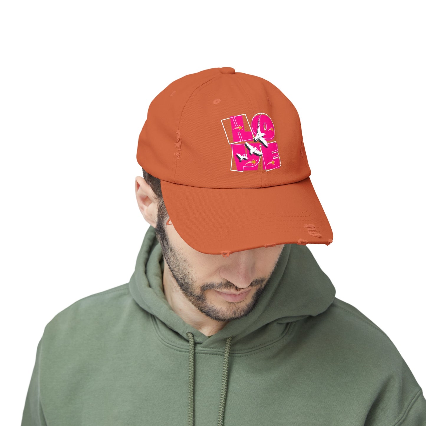 Unisex Distressed Cap, Love Hope Cap