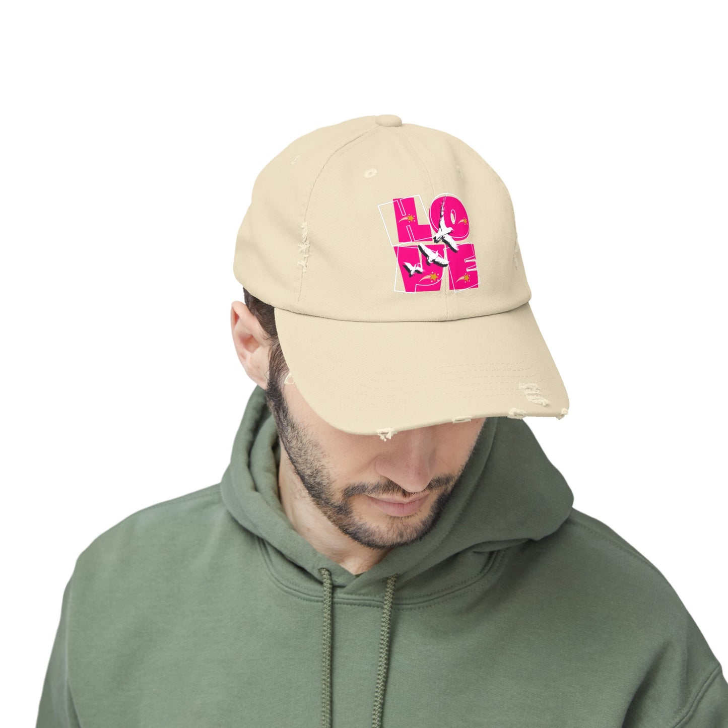 Unisex Distressed Cap, Love Hope Cap