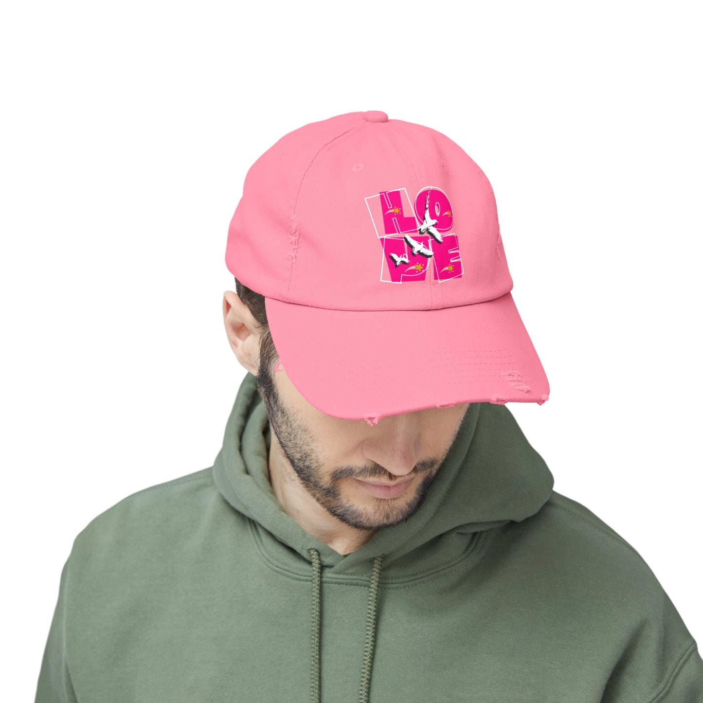 Unisex Distressed Cap, Love Hope Cap