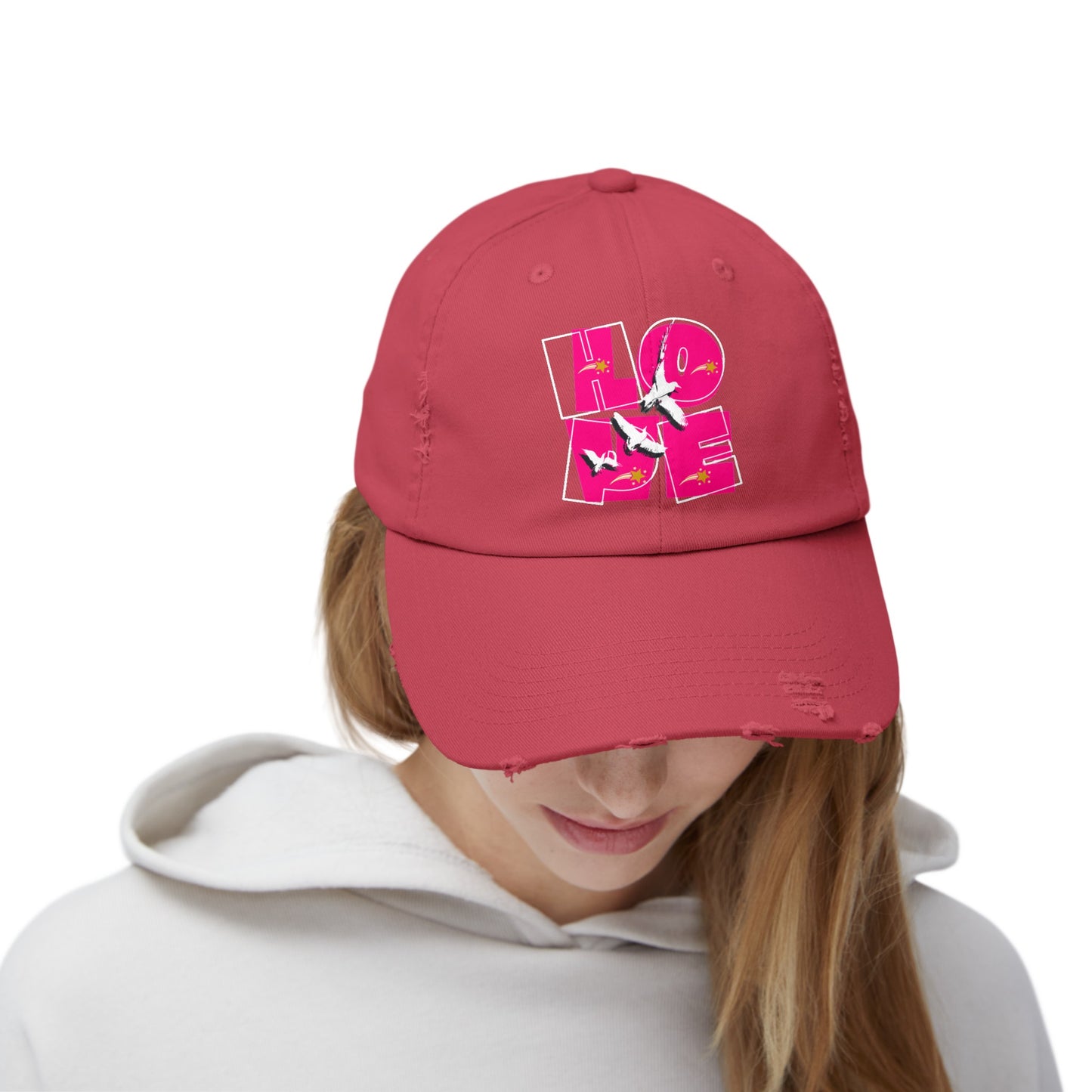 Unisex Distressed Cap, Love Hope Cap