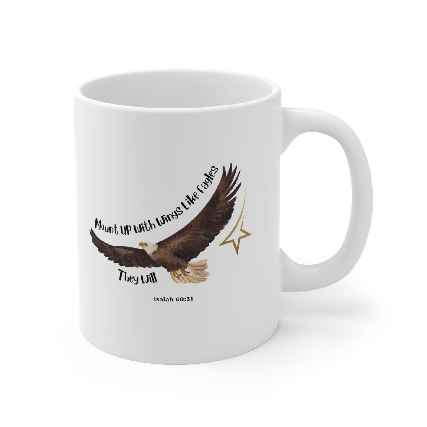 Ceramic Coffee or Tea Mug, Mount Up With Wings Like Eagle Mug