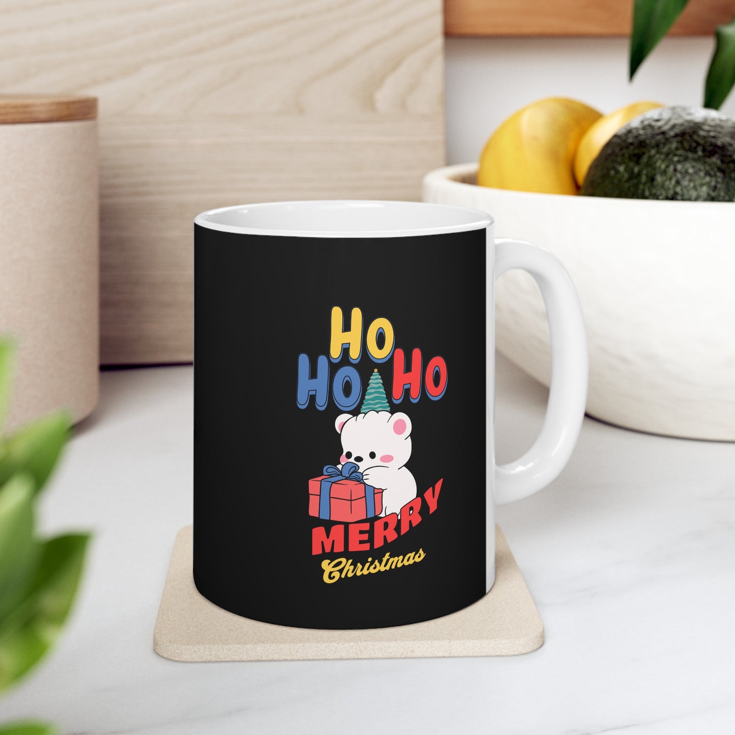 Ceramic Coffee or Tea Mug, Ho Ho Ho Merry Christmas Mug