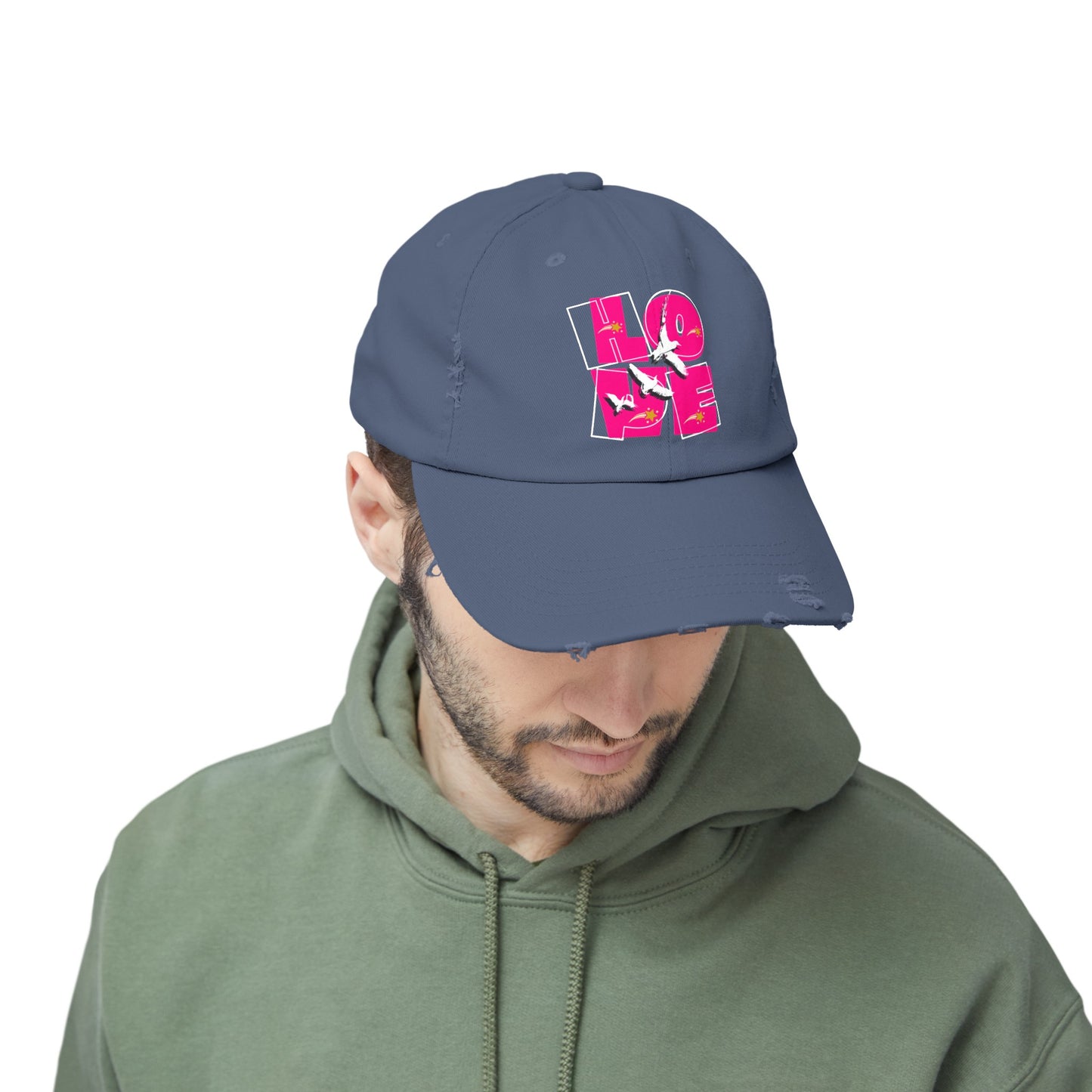 Unisex Distressed Cap, Love Hope Cap