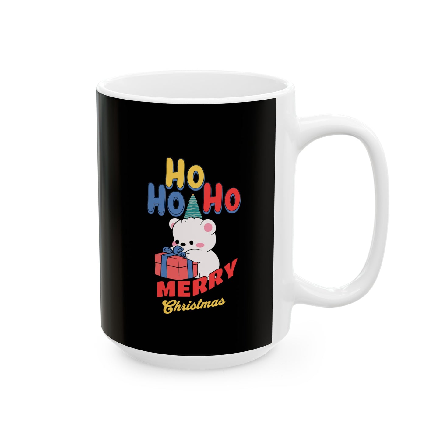 Ceramic Coffee or Tea Mug, Ho Ho Ho Merry Christmas Mug