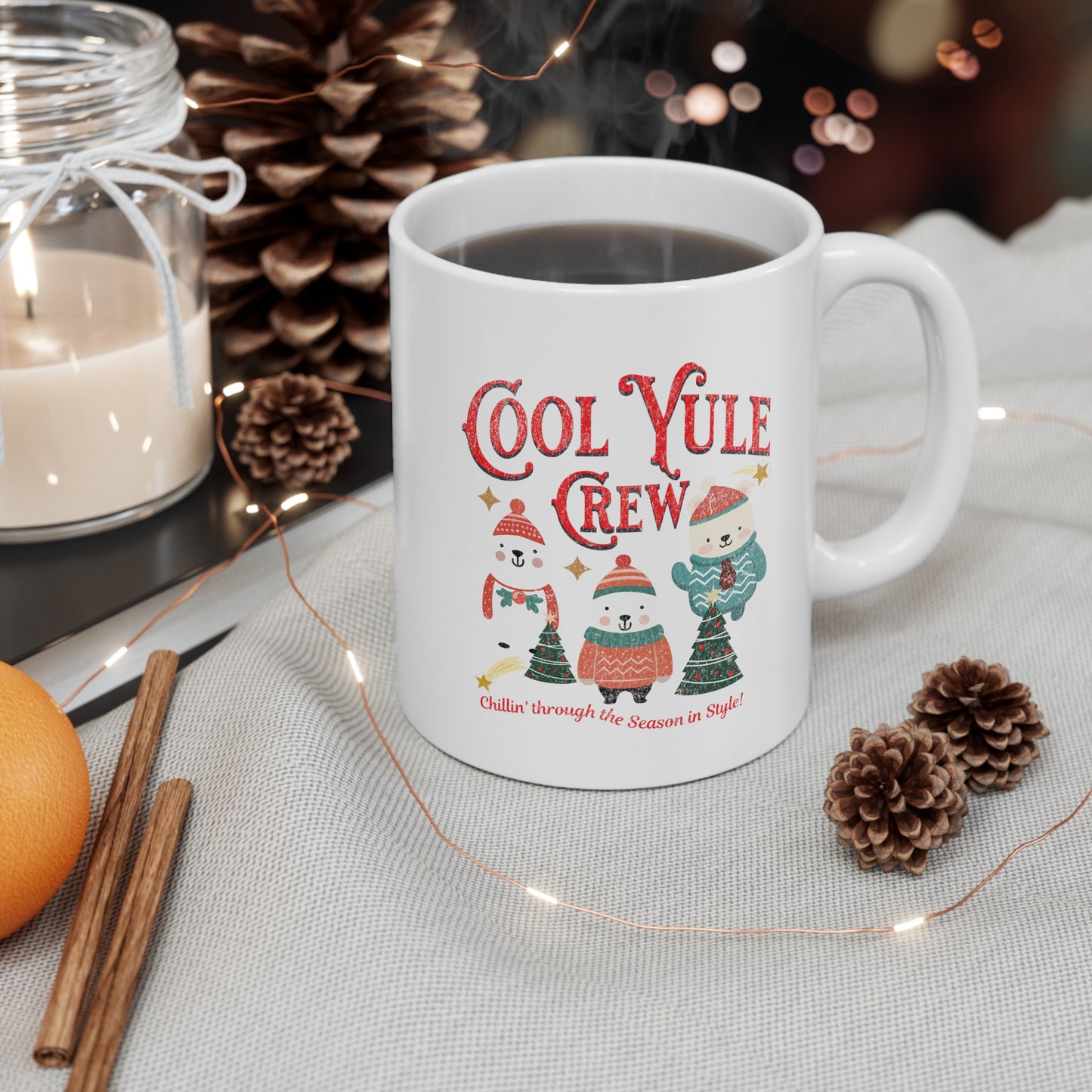 Ceramic Coffee or Tea Mug, Cool Yule Crew Mug