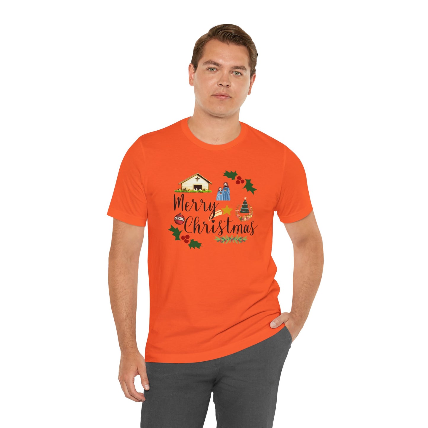 Unisex Jersey Short Sleeve T-Shirt, Manger Christmas T-Shirt