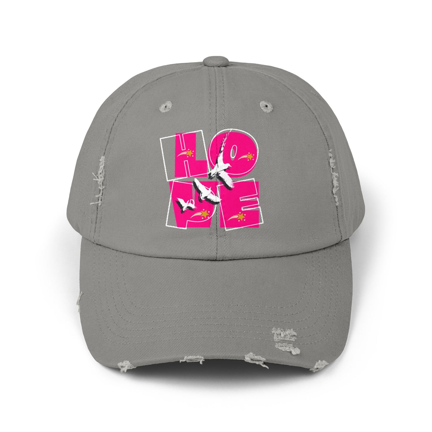 Unisex Distressed Cap, Love Hope Cap