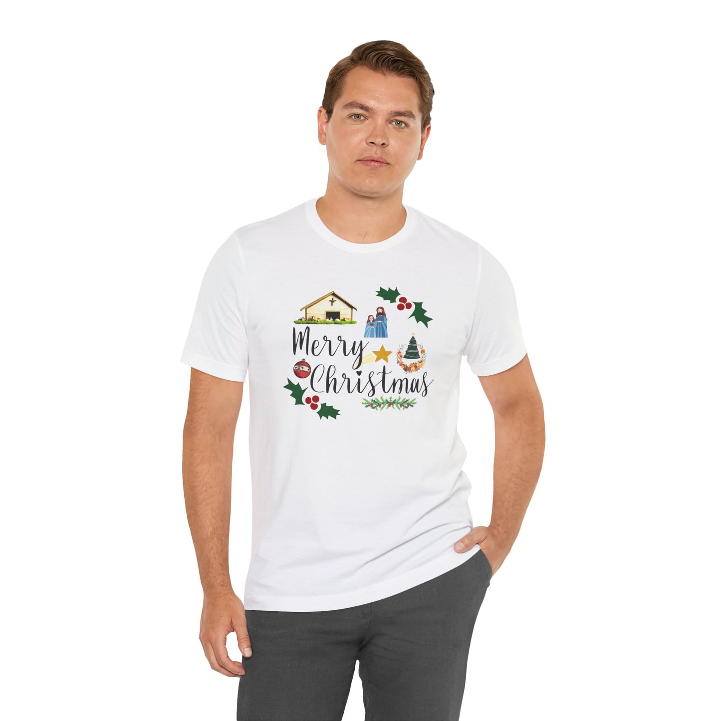 Unisex Jersey Short Sleeve T-Shirt, Manger Christmas T-Shirt