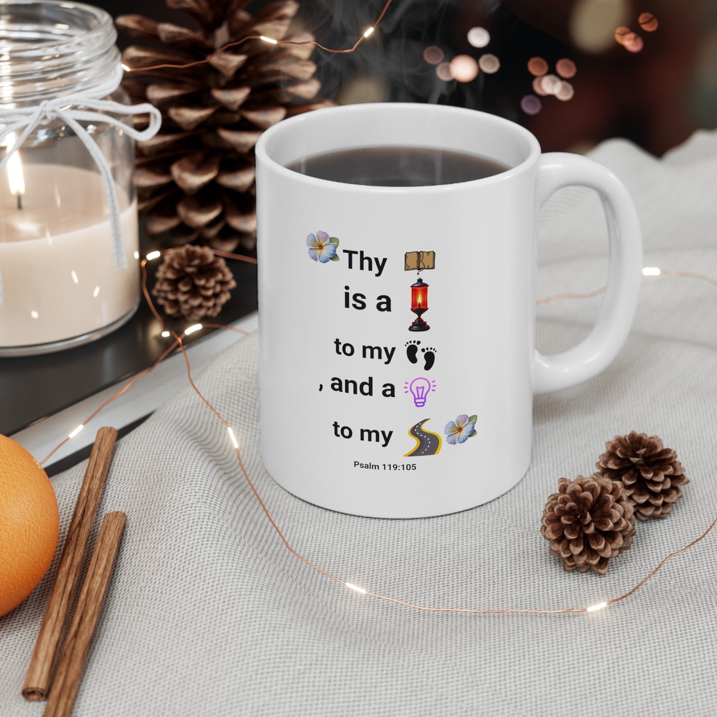 Ceramic Coffee or Tea Mug, A Light Unto My Path Mug