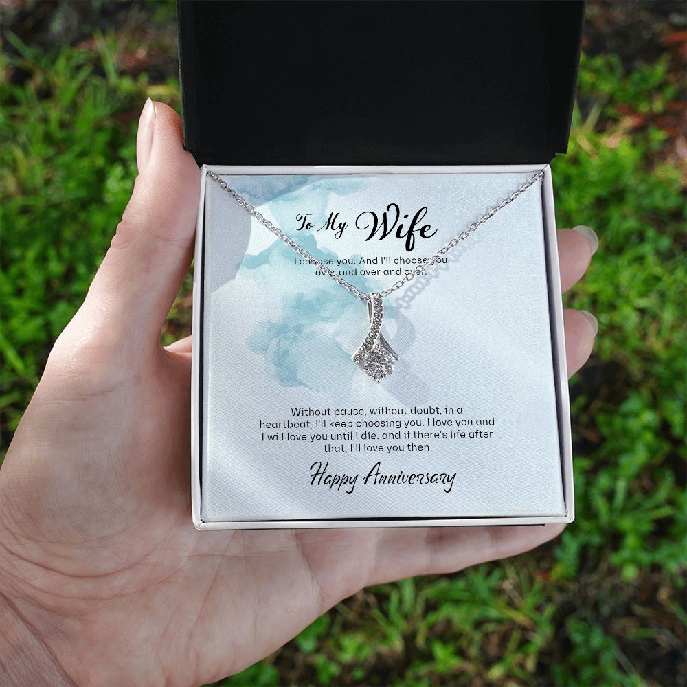 Alluring Beauty Anniversary For Her Necklace (Yellow & White Gold Variants)