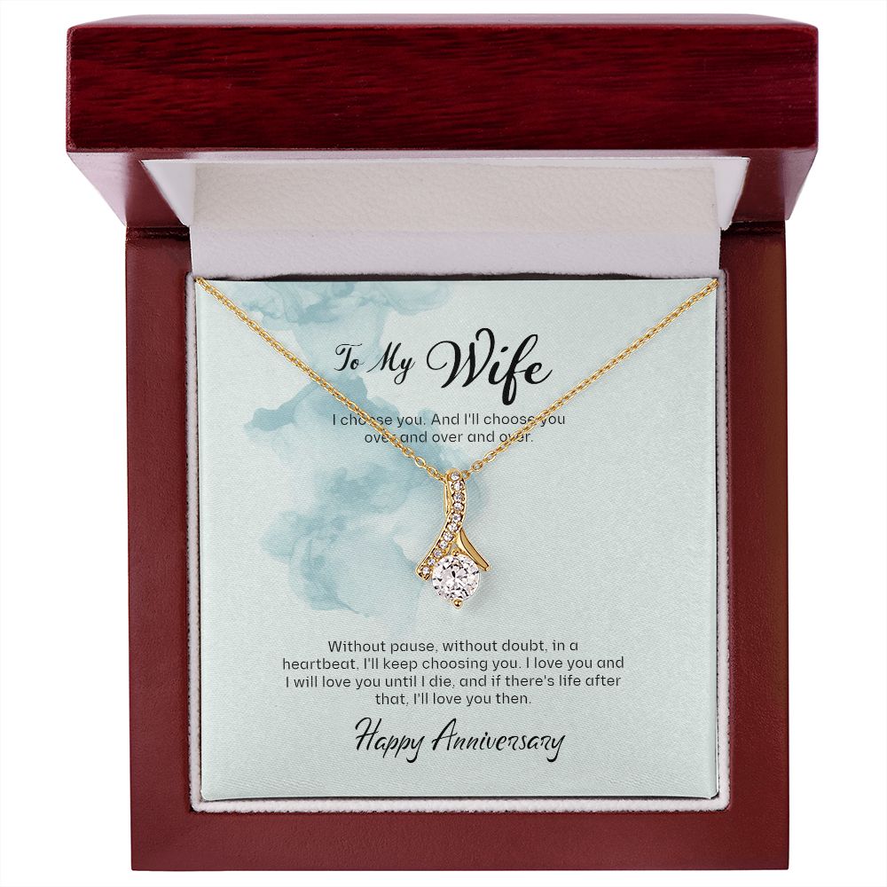 Alluring Beauty Anniversary For Her Necklace (Yellow & White Gold Variants)