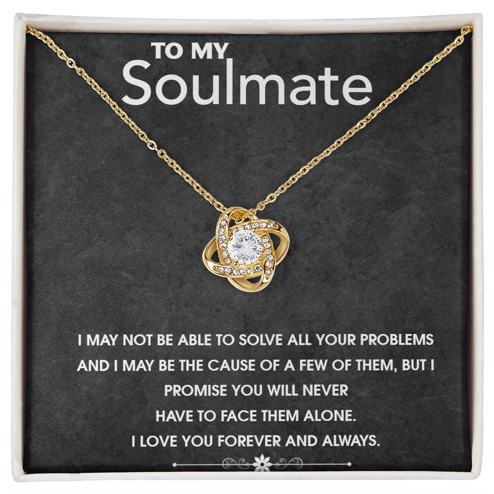 Love Knot Necklace To My Soul Mate (Yellow & White Gold Variants)