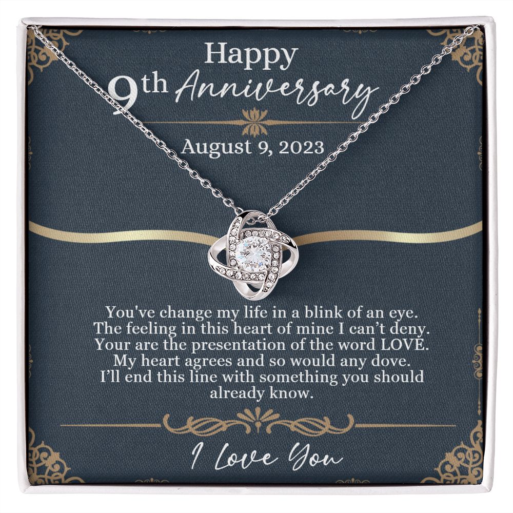 Love Knot Anniversary Necklace (Yellow & White Gold Variants)