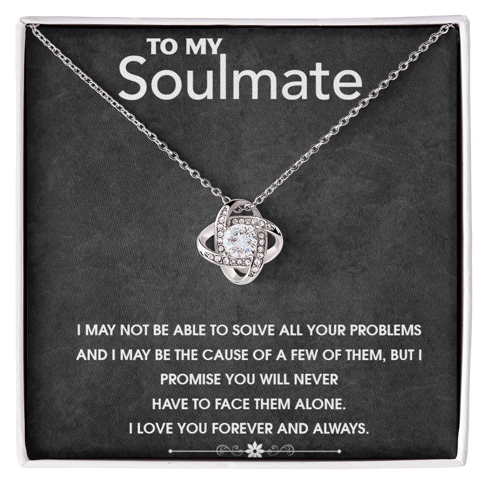 Love Knot Necklace To My Soul Mate (Yellow & White Gold Variants)