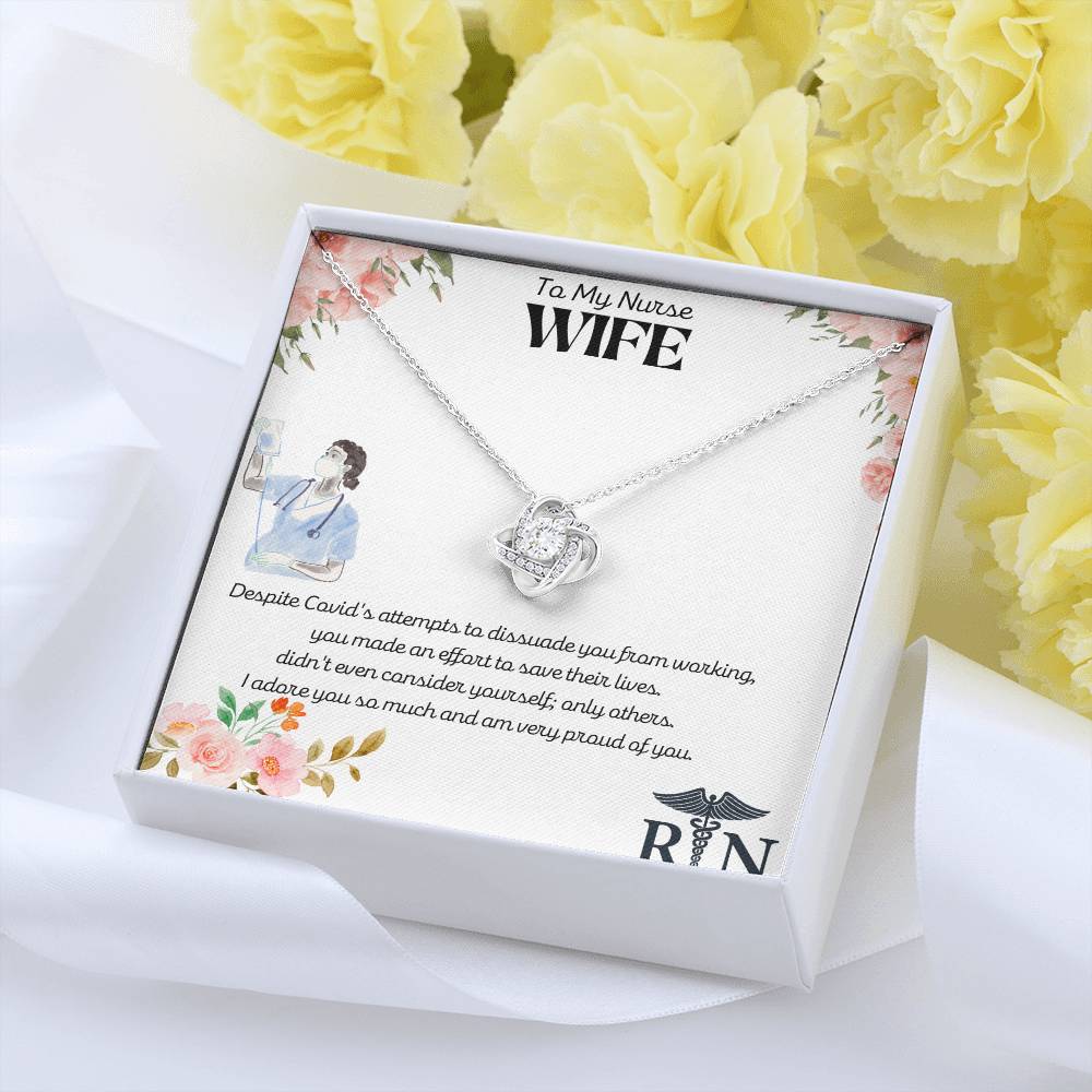 Love Knot Pendant Necklace for a "Nurse" Wife