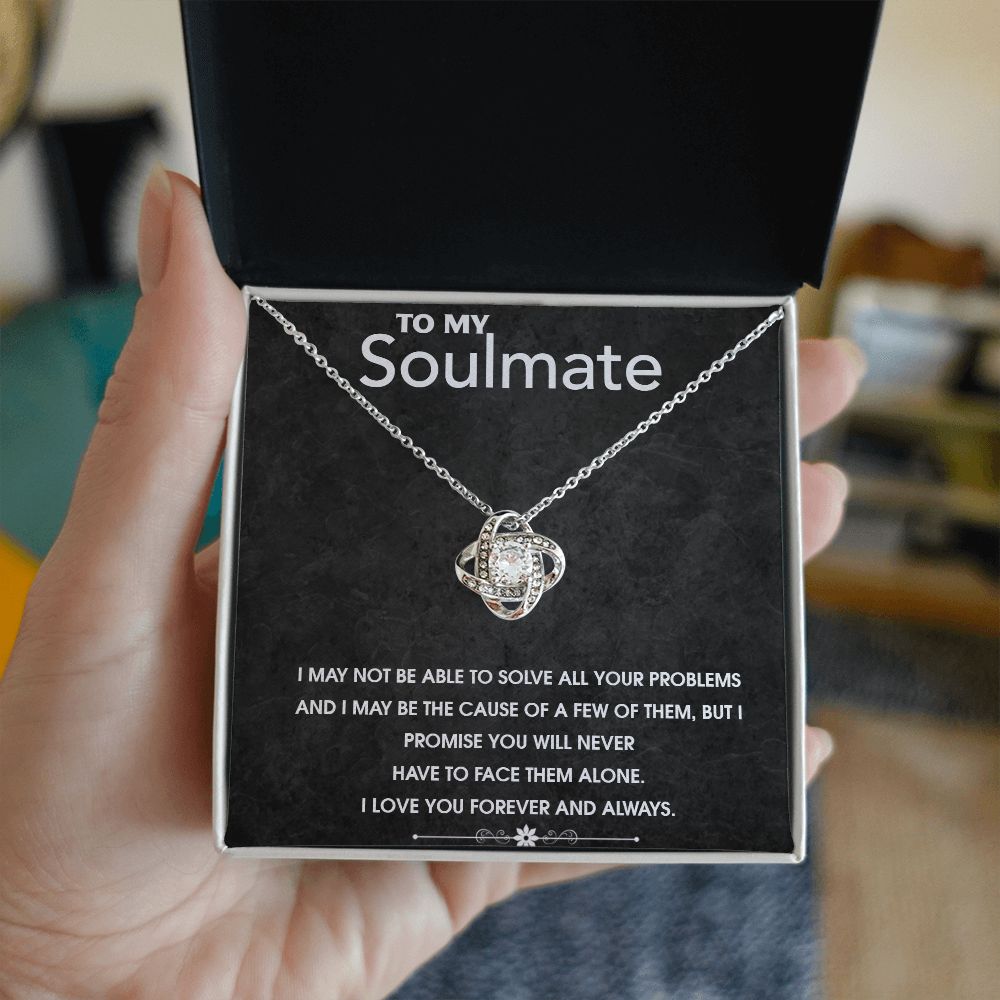 Love Knot Necklace To My Soul Mate (Yellow & White Gold Variants)
