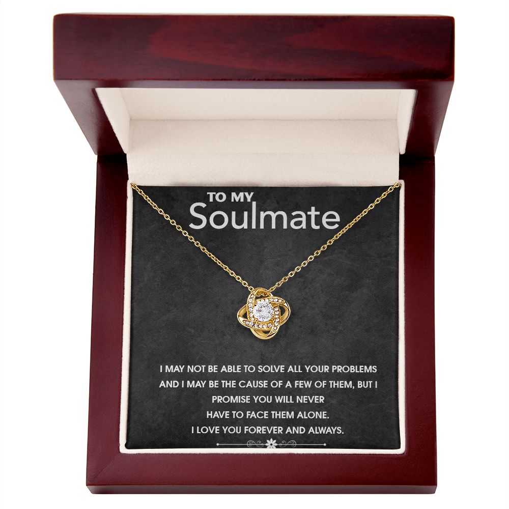 Love Knot Necklace To My Soul Mate (Yellow & White Gold Variants)