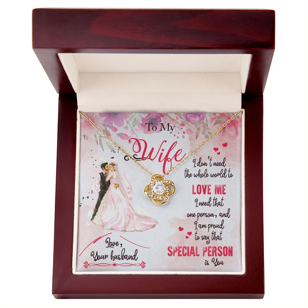 Love Knot For My Wife Necklace (Yellow & White Gold Variants)