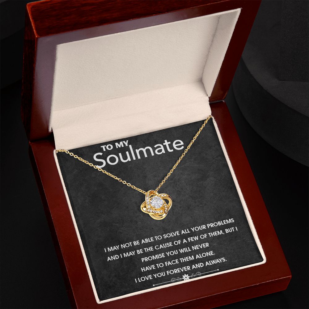 Love Knot Necklace To My Soul Mate (Yellow & White Gold Variants)