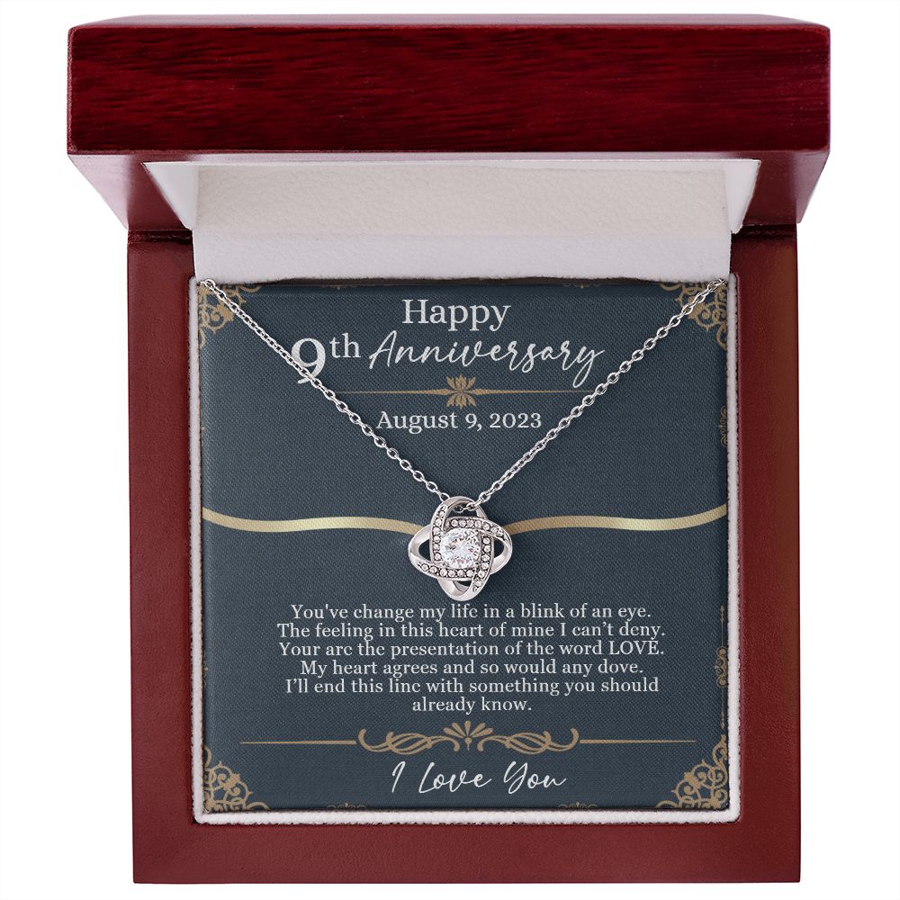 Love Knot Anniversary Necklace (Yellow & White Gold Variants)