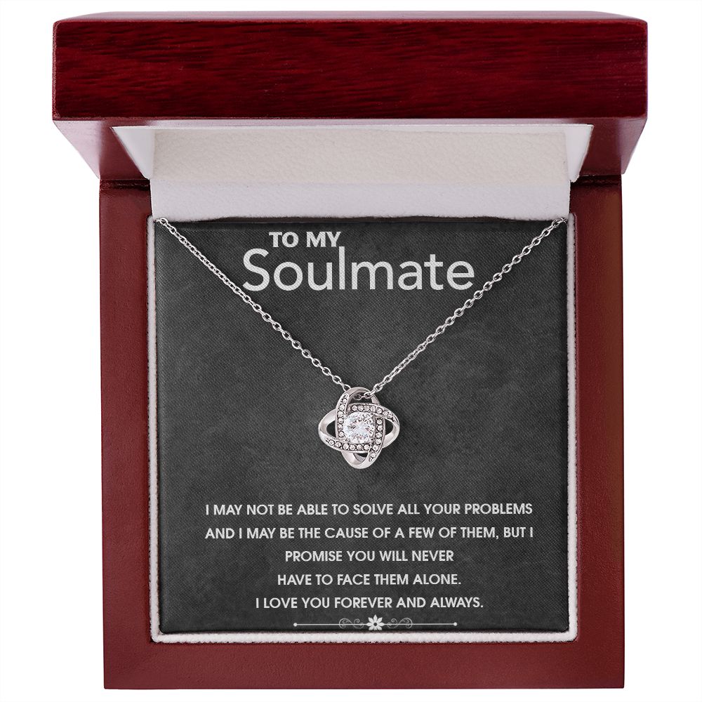 Love Knot Necklace To My Soul Mate (Yellow & White Gold Variants)