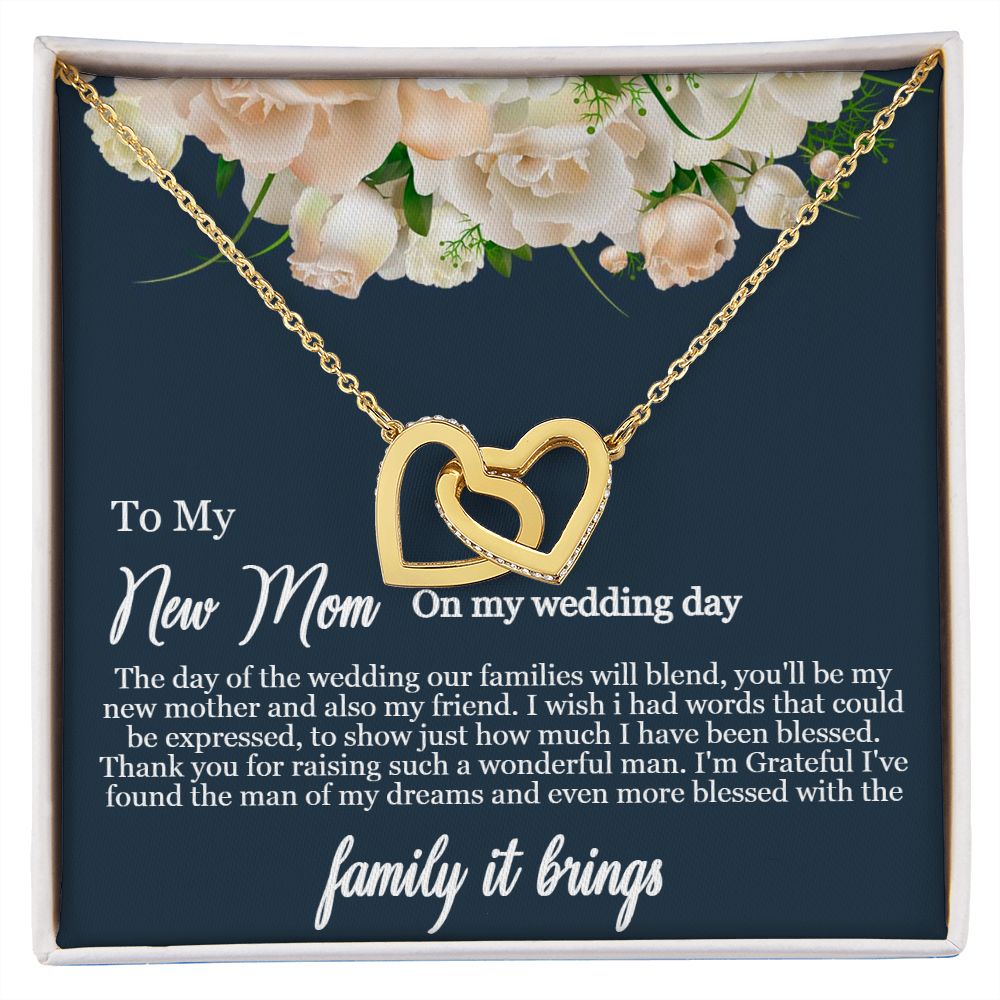 Interlocking Hearts Necklace For My New Mom (Yellow & White Gold Variants)