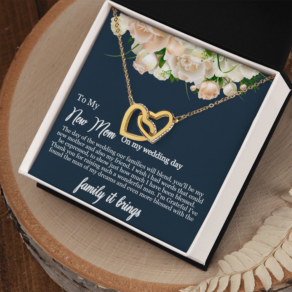 Interlocking Hearts Necklace For My New Mom (Yellow & White Gold Variants)