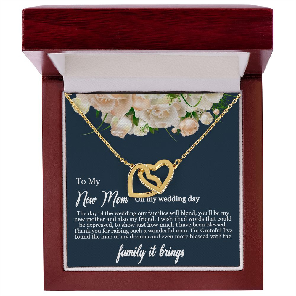Interlocking Hearts Necklace For My New Mom (Yellow & White Gold Variants)