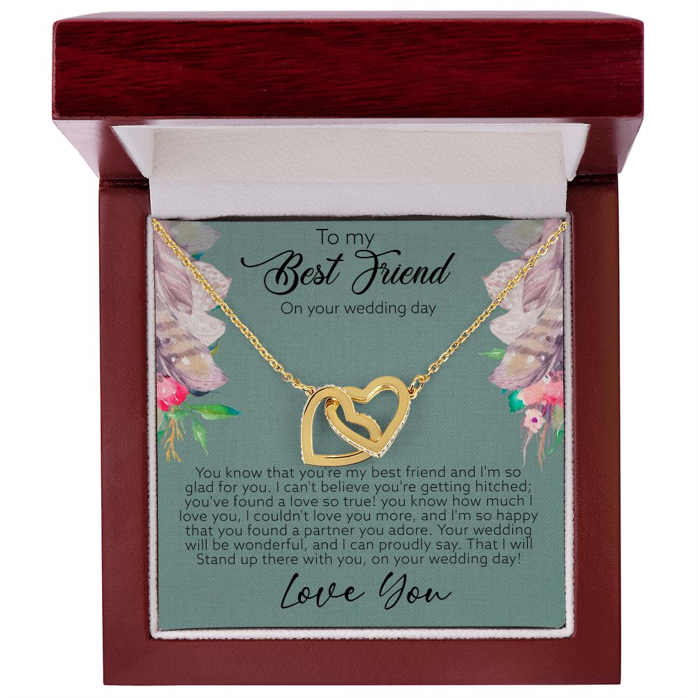 Interlocking Hearts Necklace To My Best Friends (Yellow & White Gold Variants)