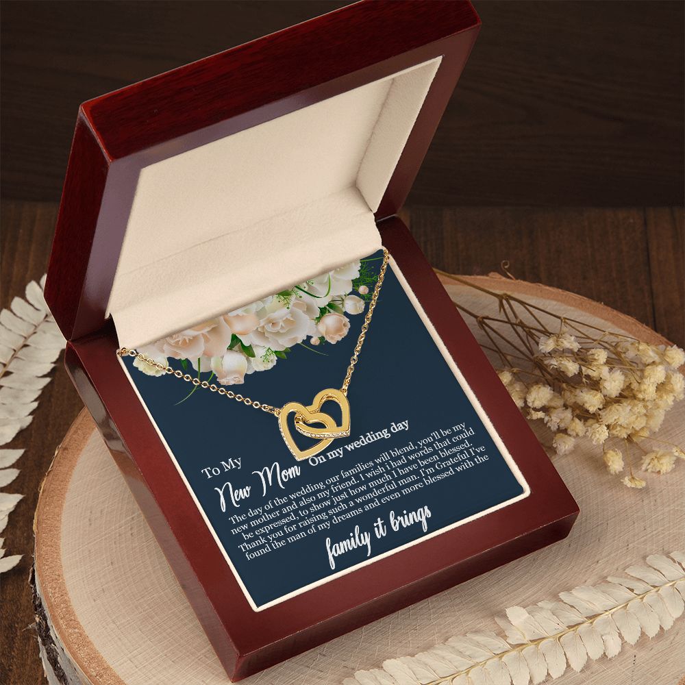 Interlocking Hearts Necklace For My New Mom (Yellow & White Gold Variants)
