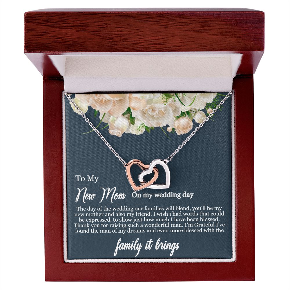 Interlocking Hearts Necklace For My New Mom (Yellow & White Gold Variants)