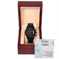 Black Chronograph Watch For My Father + MC (NO ENGRAVING)