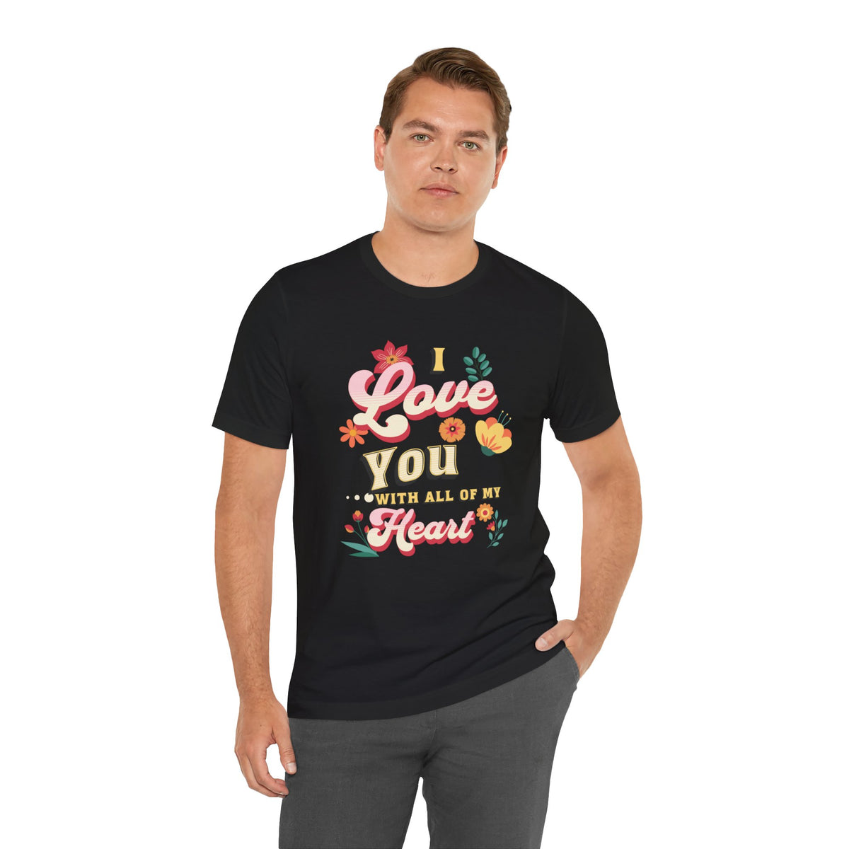 Unisex Jersey Short Sleeve T-Shirt, Love With All My Heart T-Shirt