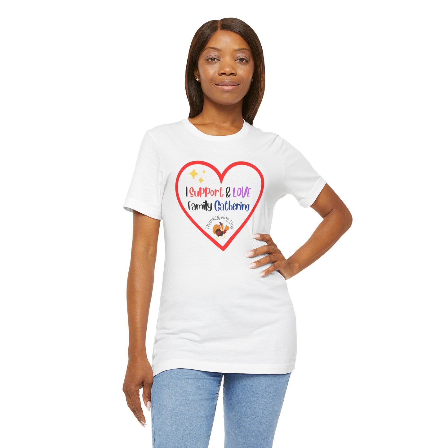 Unisex Jersey Short Sleeve T-Shirt, Support and Love Thanksgiving T-Shirt