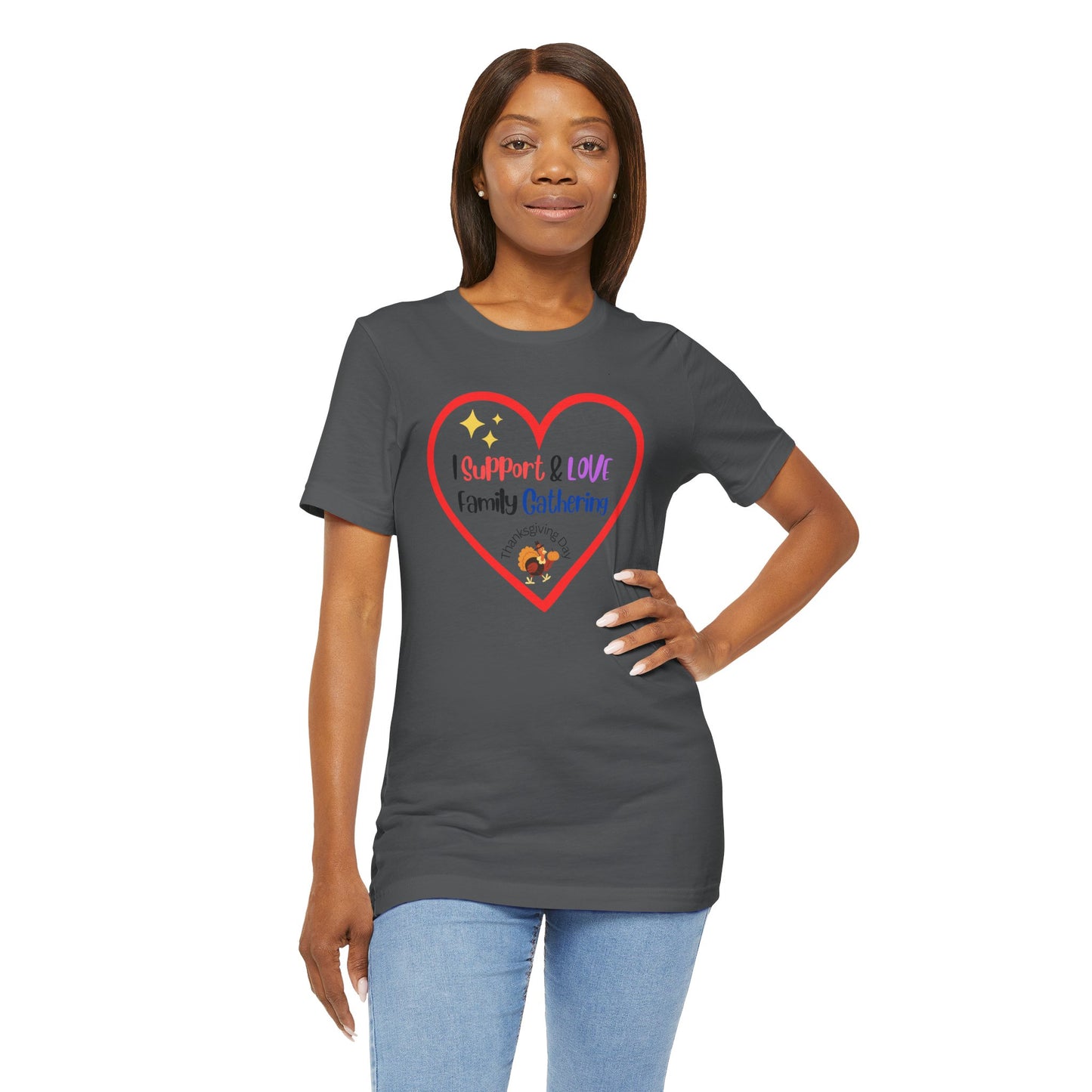 Unisex Jersey Short Sleeve T-Shirt, Support and Love Thanksgiving T-Shirt