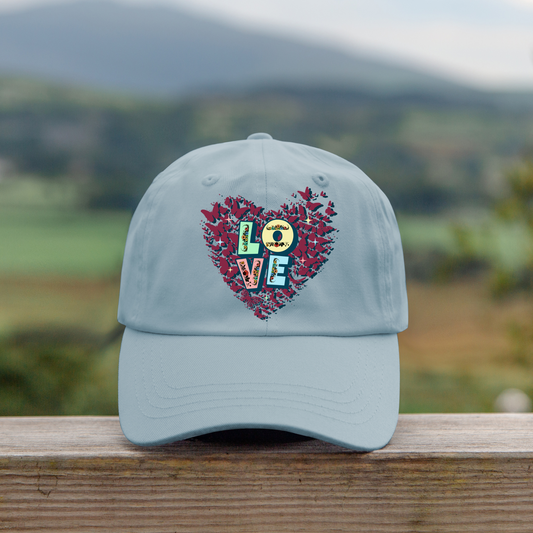 Unisex Distressed Cap, LOVE Heart Cap