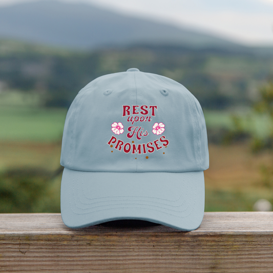 Unisex Distressed Cap, Rest Upon His Promises Cap