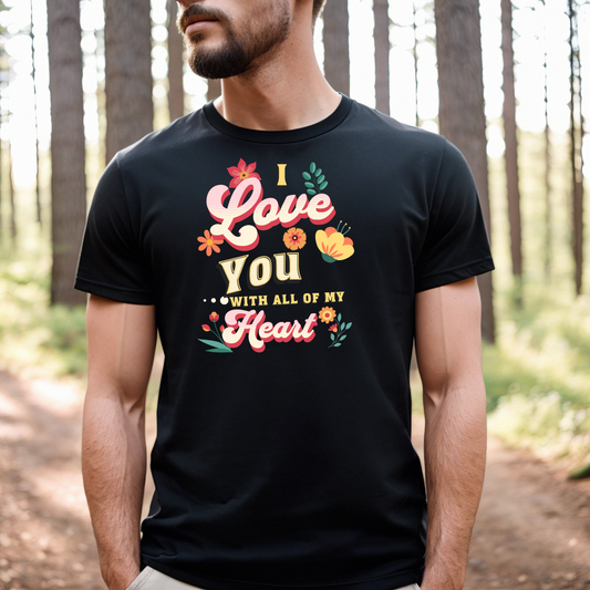 Unisex Jersey Short Sleeve T-Shirt, Love With All My Heart T-Shirt