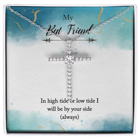CZ Cross Birth Day Gift Necklace For My Best Friends