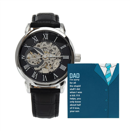 Men's Openwork Birth Day Gift Watch To My Dad + MC