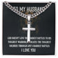 Personalized Steel Cross Necklace For My Husband on Cuban Chain w/ MC
