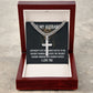 Personalized Steel Cross Necklace For My Husband on Cuban Chain w/ MC